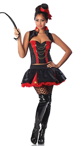 Ringmaster Costume With Fishnet Stockings Ringmaster Costume With Fishnet Stockings