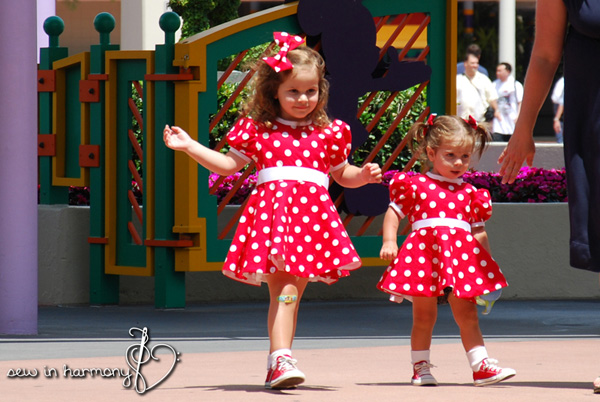 Two Children In Minnie Mouse Costumes Two Children In Minnie Mouse Costumes