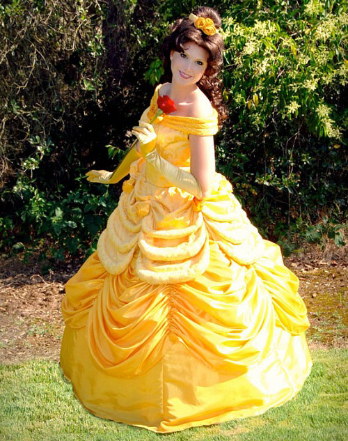 A Woman Wearing A Belle Costume A Woman Wearing A Belle Costume