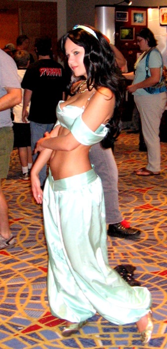 A Girl Wearing A Jasmine Costume