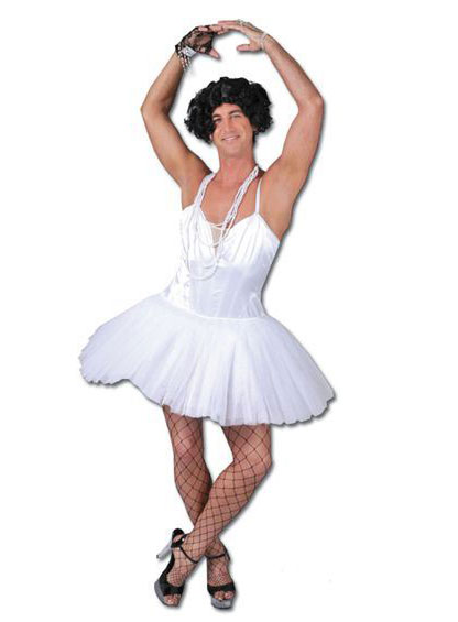 A Man Wearing A Ballerina Costume