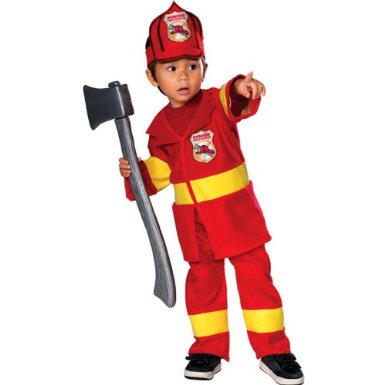 A Red Firefighter Costume For Toddlers