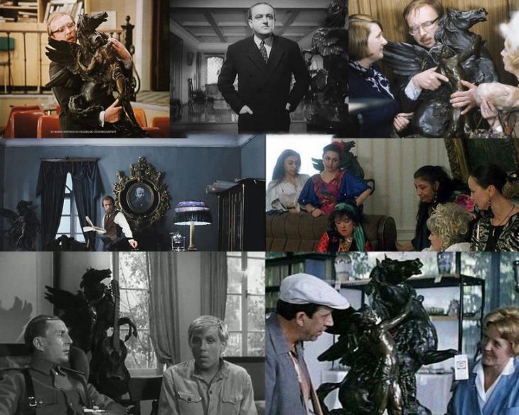 Установите соответствия между фотографиями создателей кино и кадрами из кинокартин